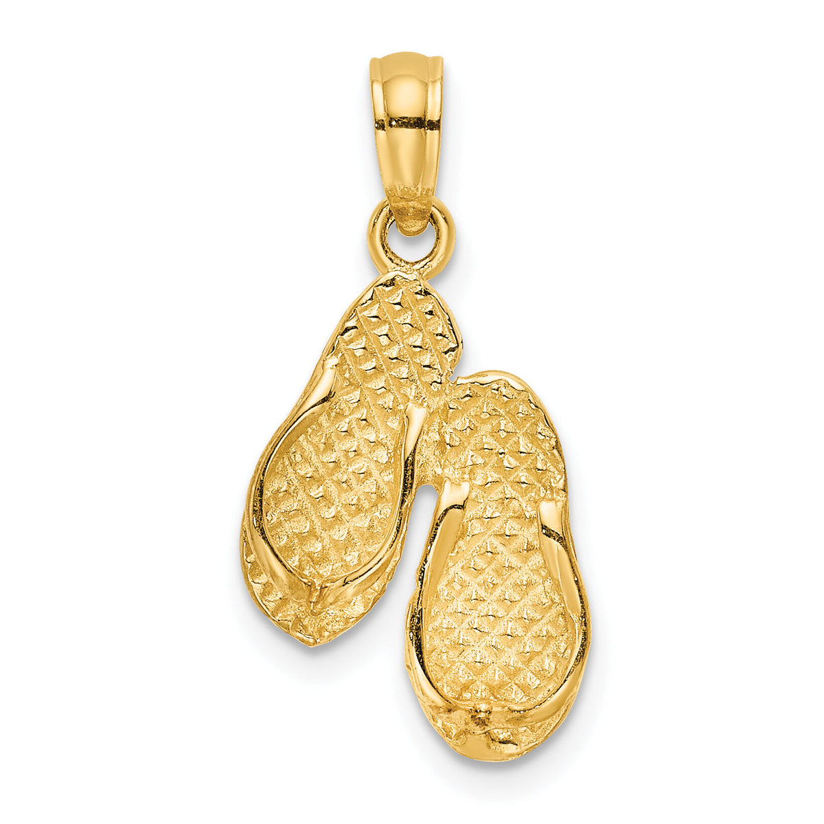 14K  3D OCEAN CITY Double Flip-flop Charm-K7970