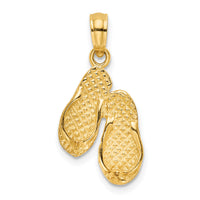 14K  3D OCEAN CITY Double Flip-flop Charm-K7970