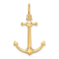 14K 3-D Small Anchor w/ Shackle Bail Charm-K7972
