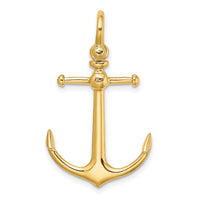 14K 3-D Anchor w/ Shackle Bail Charm-K7974
