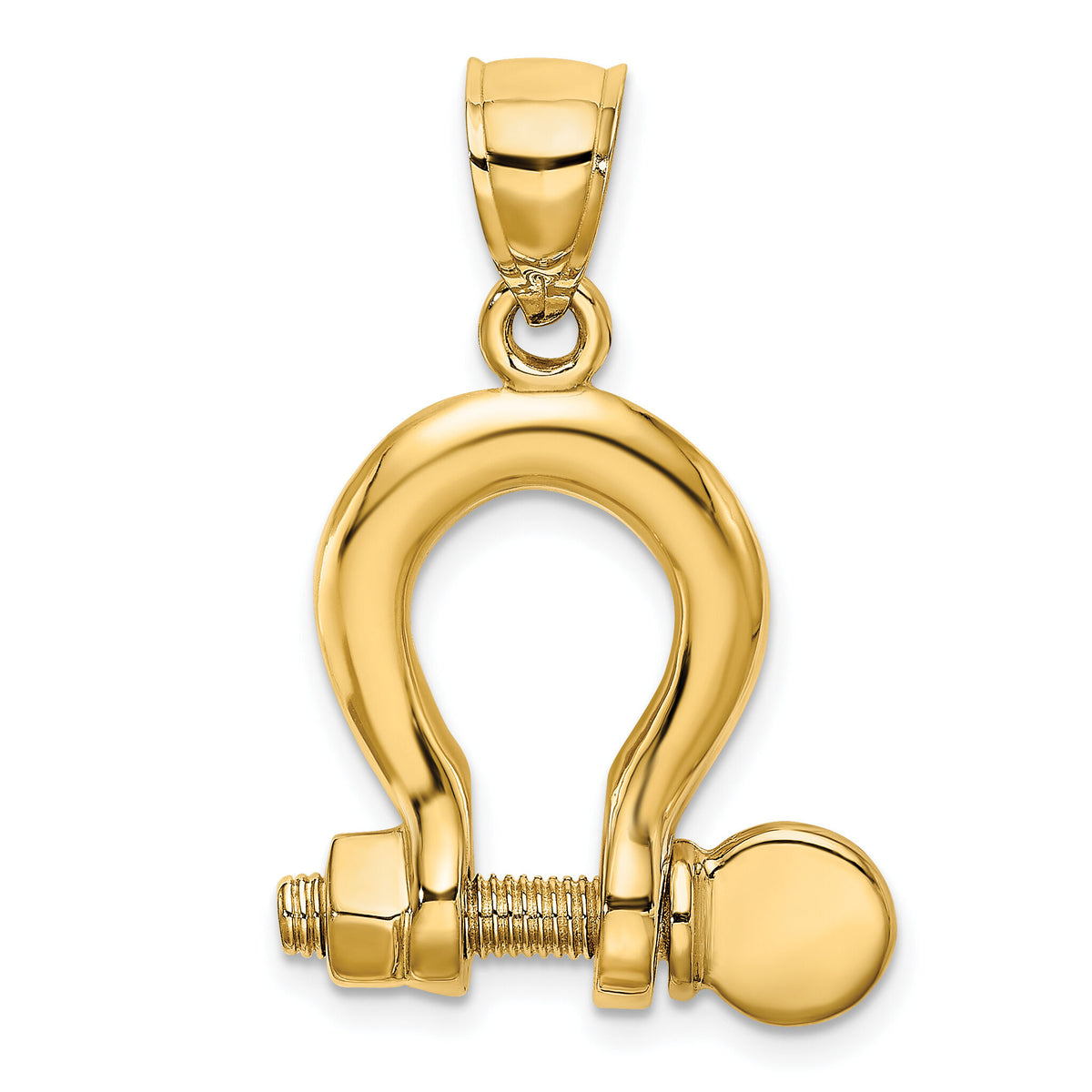 14K 3-D Large Shackle Charm-K7975