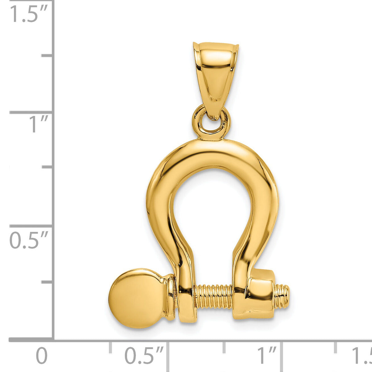 14K 3-D Large Shackle Charm-K7975