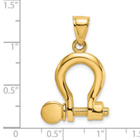 14K 3-D Large Shackle Charm-K7975