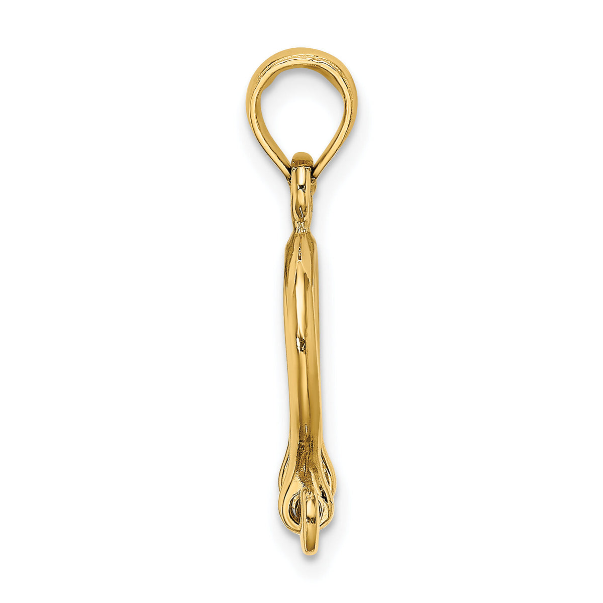 14K 3-D Small Shackle Link Screw Charm-K7977