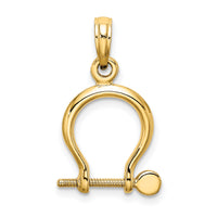 14K 3-D Small Shackle Link Screw Charm-K7977
