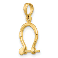 14K 3-D Small Shackle Link Screw Charm-K7977