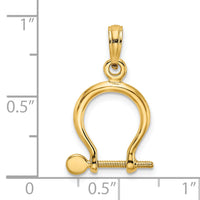 14K 3-D Small Shackle Link Screw Charm-K7977