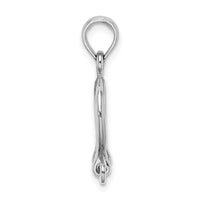 14K White Gold 3-D Small Shackle Link Screw Charm-K7977W