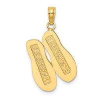 14K Polished Large MARCO ISLAND Double Flip-Flop Charm-K7979