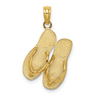 14K Polished Large MARCO ISLAND Double Flip-Flop Charm-K7979