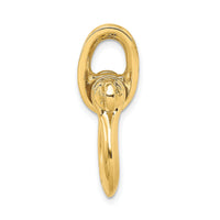 14K 3-D Large Shackle W/ Pulley Bail Charm-K7980
