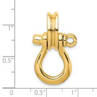 14K 3-D Large Shackle W/ Pulley Bail Charm-K7980