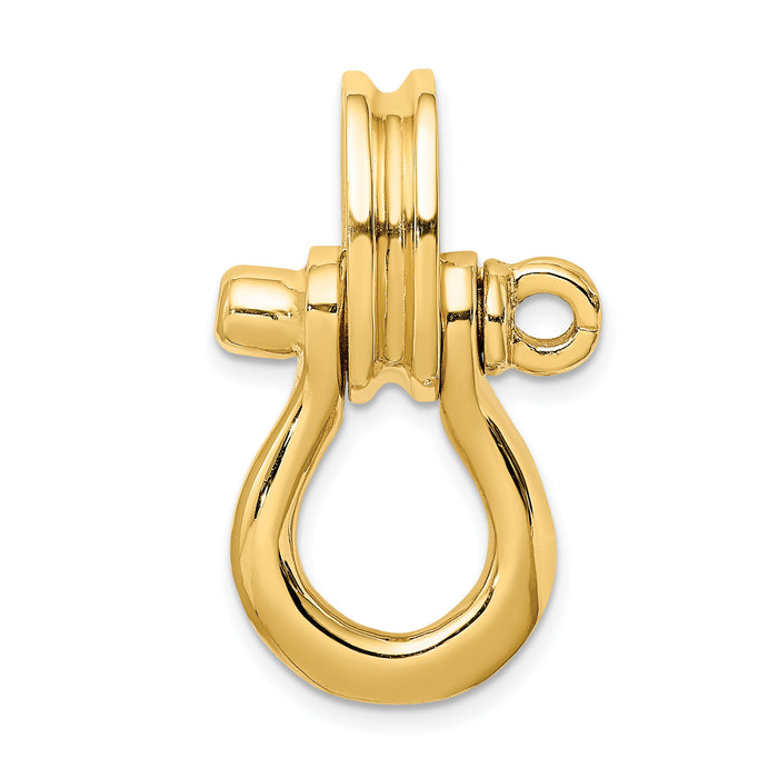 14K 3-D Large Shackle W/ Pulley Bail Charm-K7980