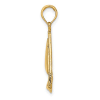 14K 2-D Sailboat Charm-K7984