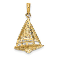 14K 2-D Sailboat Charm-K7984