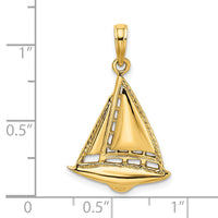 14K 2-D Sailboat Charm-K7984