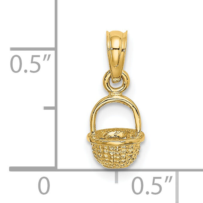14K 3-D Mini Basket Charm-K7985