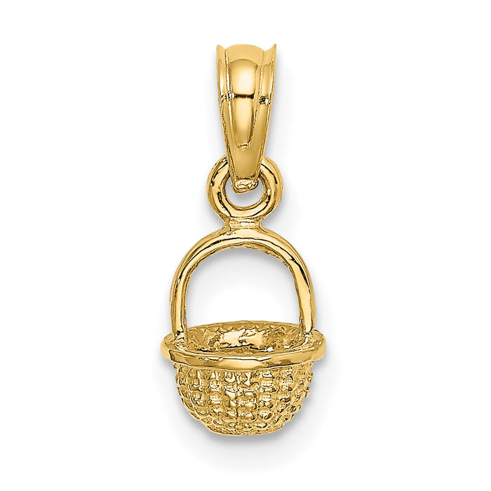 14K 3-D Mini Basket Charm-K7985