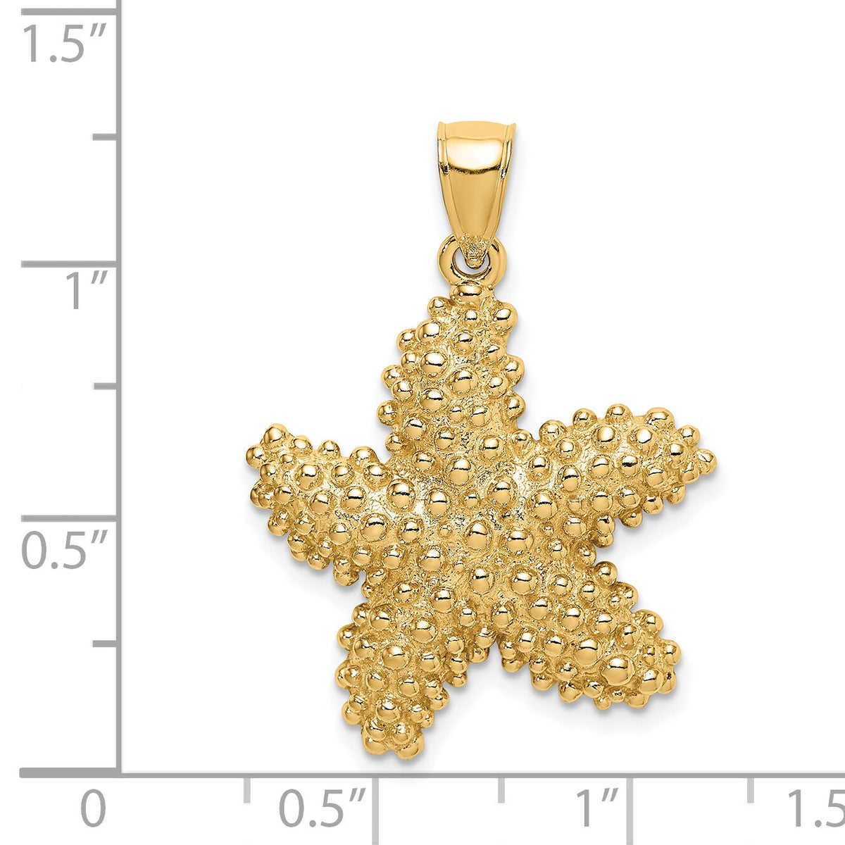 14K Textured Starfish Charm-K7986