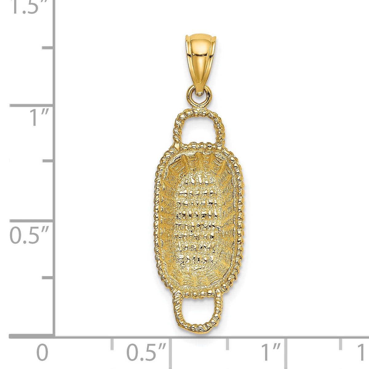14K 3-D 2 Handles Rectangular Basket Charm-K7987
