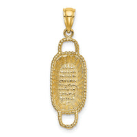 14K 3-D 2 Handles Rectangular Basket Charm-K7987