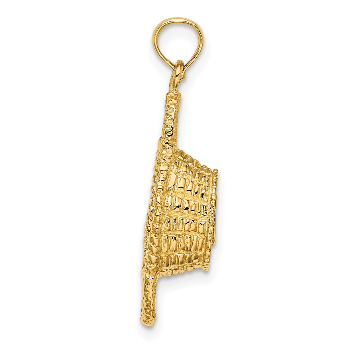 14K 3-D 2 Handles Oval Basket Charm-K7988