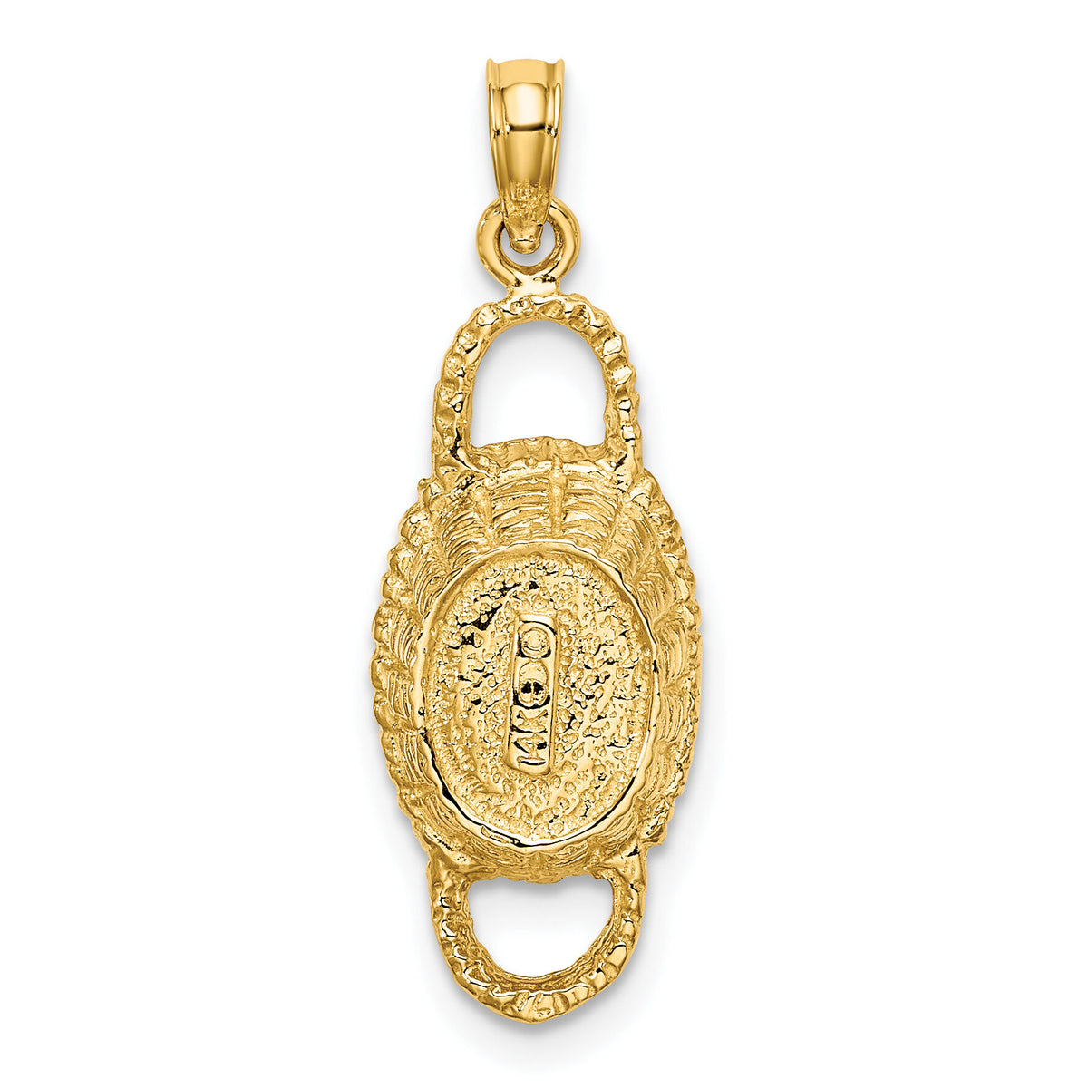 14K 3-D 2 Handles Oval Basket Charm-K7988
