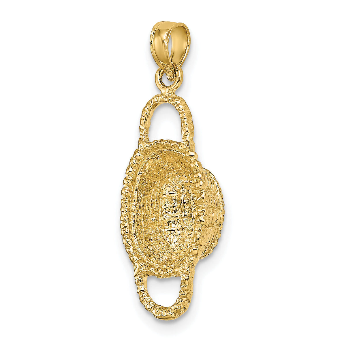 14K 3-D 2 Handles Oval Basket Charm-K7988