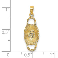 14K 3-D 2 Handles Oval Basket Charm-K7988