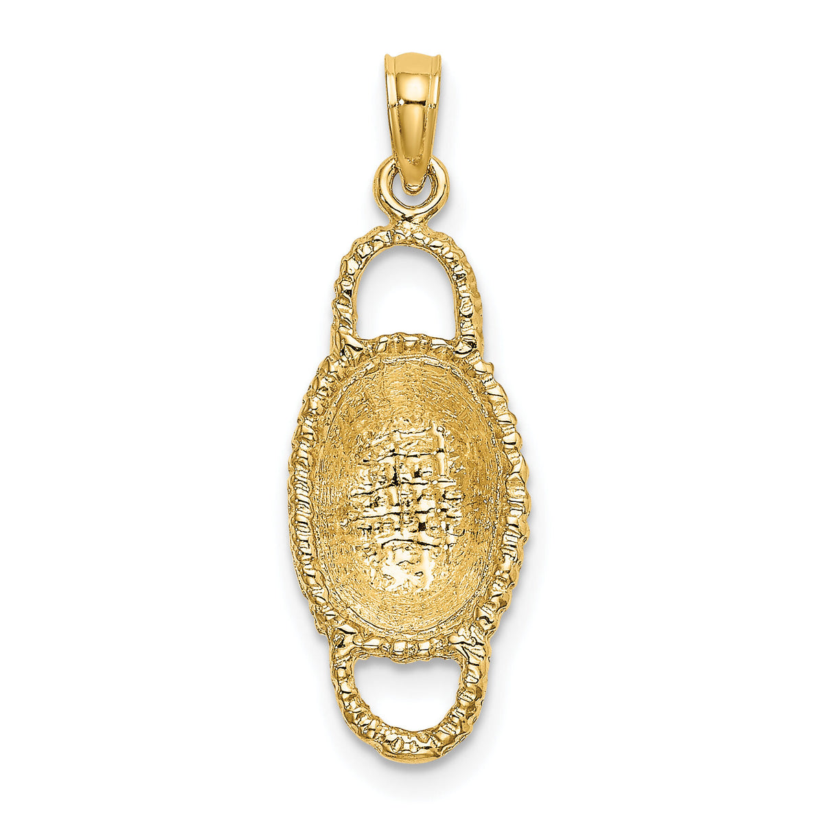 14K 3-D 2 Handles Oval Basket Charm-K7988