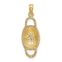 14K 3-D 2 Handles Oval Basket Charm-K7988
