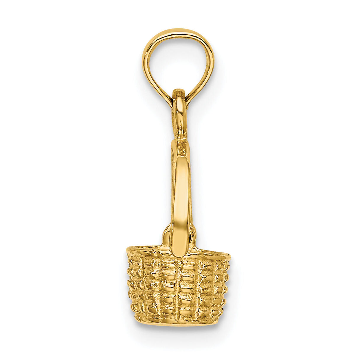 14K 3-D Moveable Handle Basket Charm-K7990