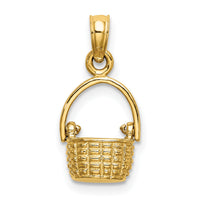 14K 3-D Moveable Handle Basket Charm-K7990