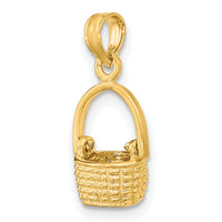 14K 3-D Moveable Handle Basket Charm-K7990