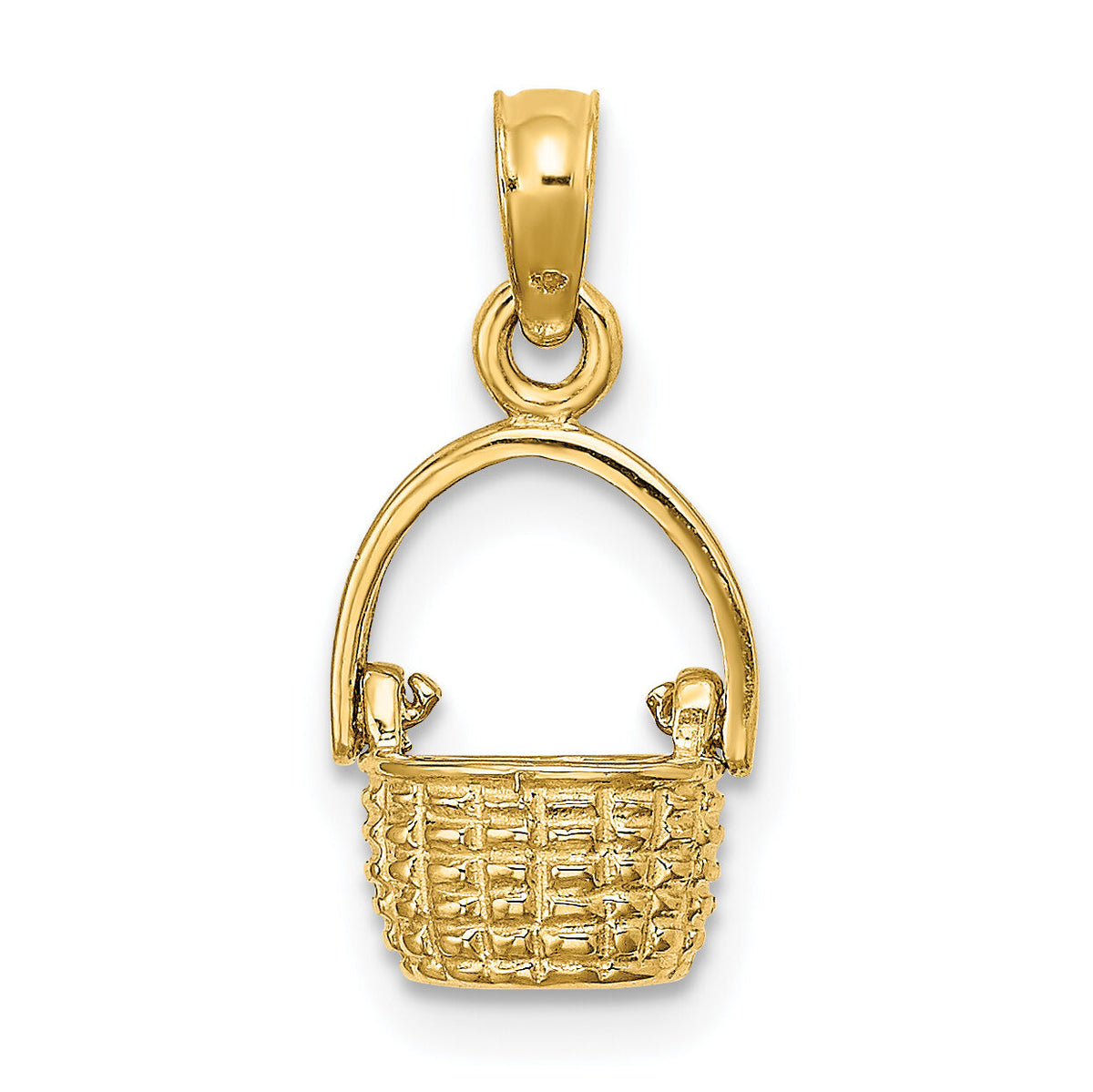 14K 3-D Moveable Handle Basket Charm-K7990