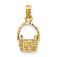 14K 3-D Moveable Handle Basket Charm-K7990