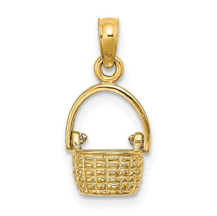 14K 3-D Moveable Handle Basket Charm-K7990