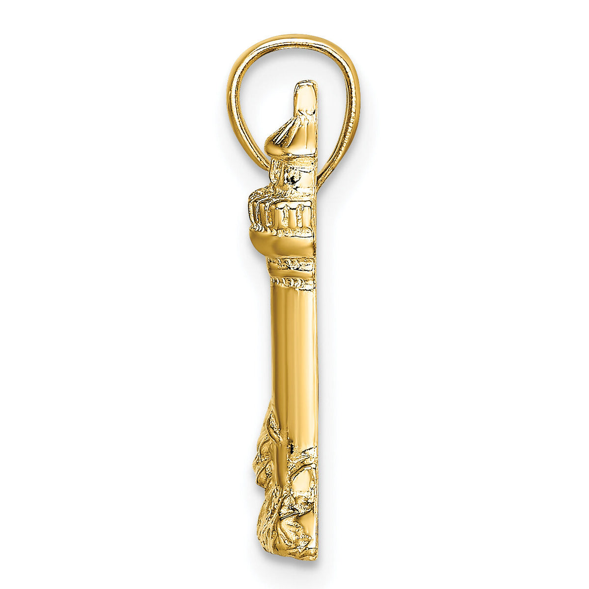 14K 2-D Nubble Lighthouse Charm-K7994