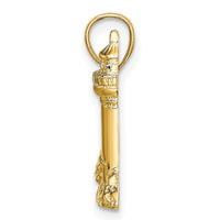 14K 2-D Nubble Lighthouse Charm-K7994
