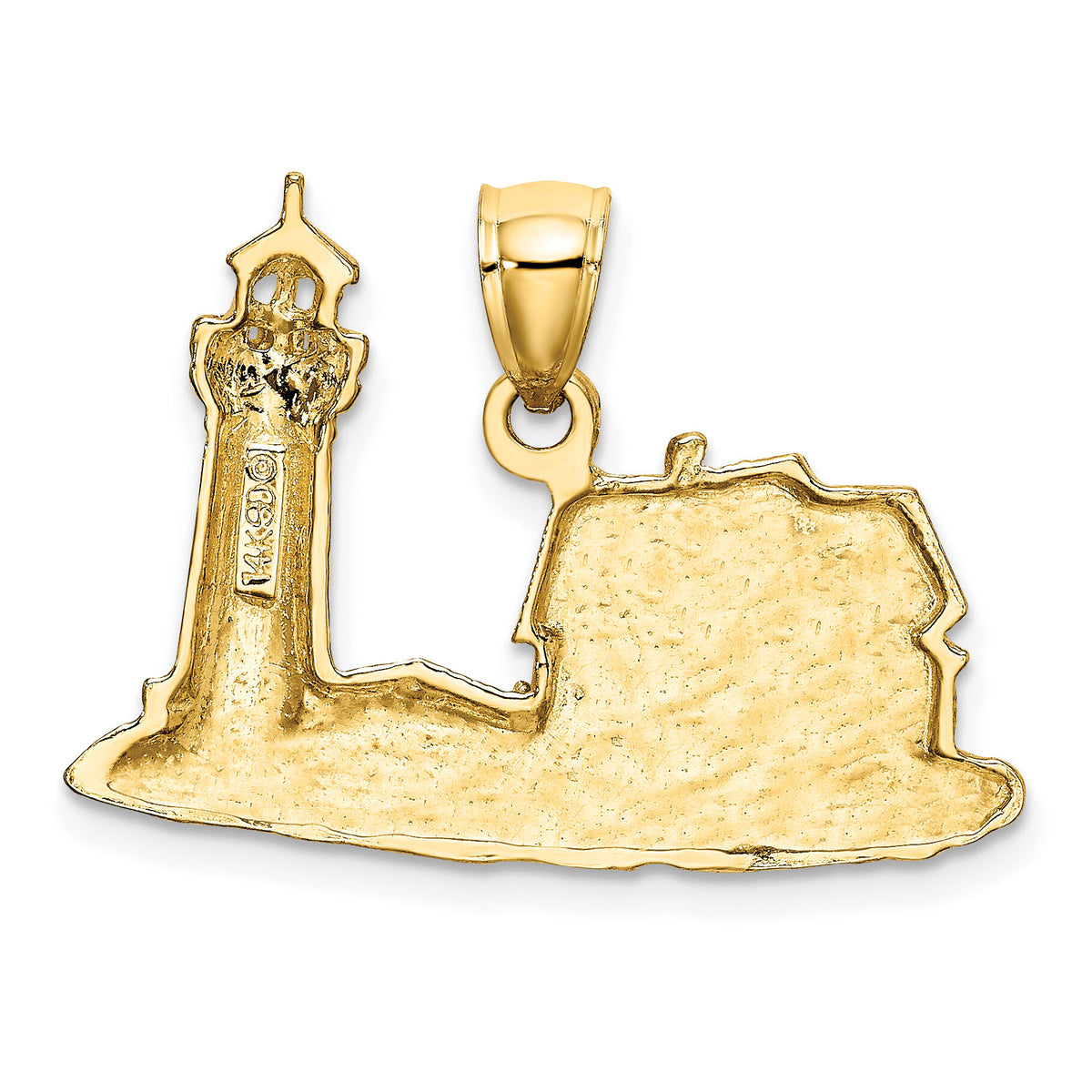 14K 2-D Nubble Lighthouse Charm-K7994