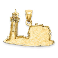 14K 2-D Nubble Lighthouse Charm-K7994