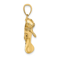 14K 2-D /Polished Swimming Manatee Charm-K7997