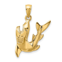 14K 2-D Polished Shark Charm-K8001