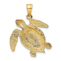 14K Swimming Sea Turtle Charm-K8002
