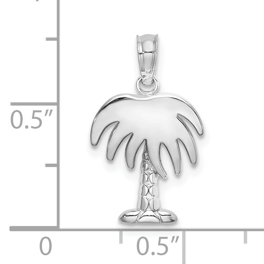 14K White Gold Charleston Palm Tree Charm-K8005W