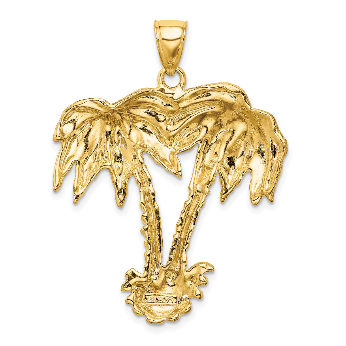 14K 2-D Double Palm Trees Charm-K8010