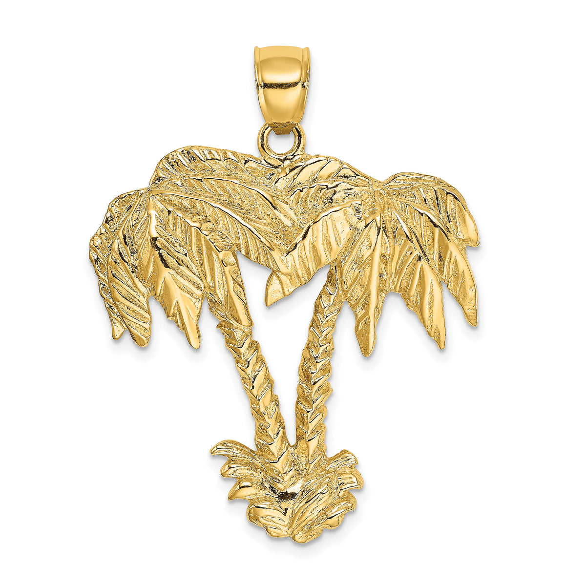 14K 2-D Double Palm Trees Charm-K8010