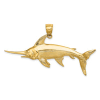14K 3-D Polished/Satin Swordfish Charm-K8011