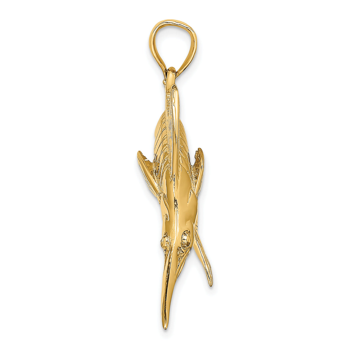 14K 3-D Polished /Satin Blue Marlin Charm-K8013