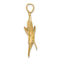 14K 3-D Polished /Satin Blue Marlin Charm-K8013